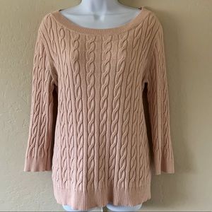 Pink cable knit sweatshirt